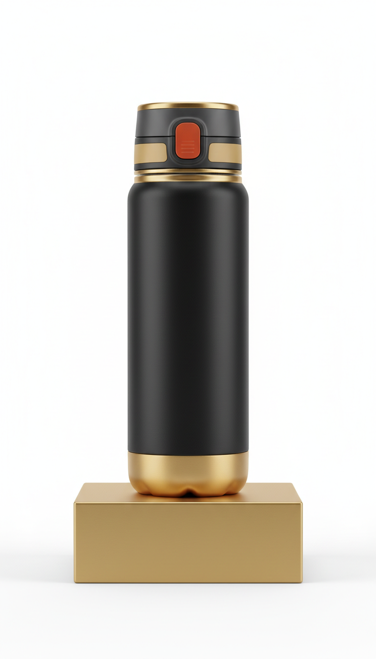 Gold-Accented Fitness Water Bottle