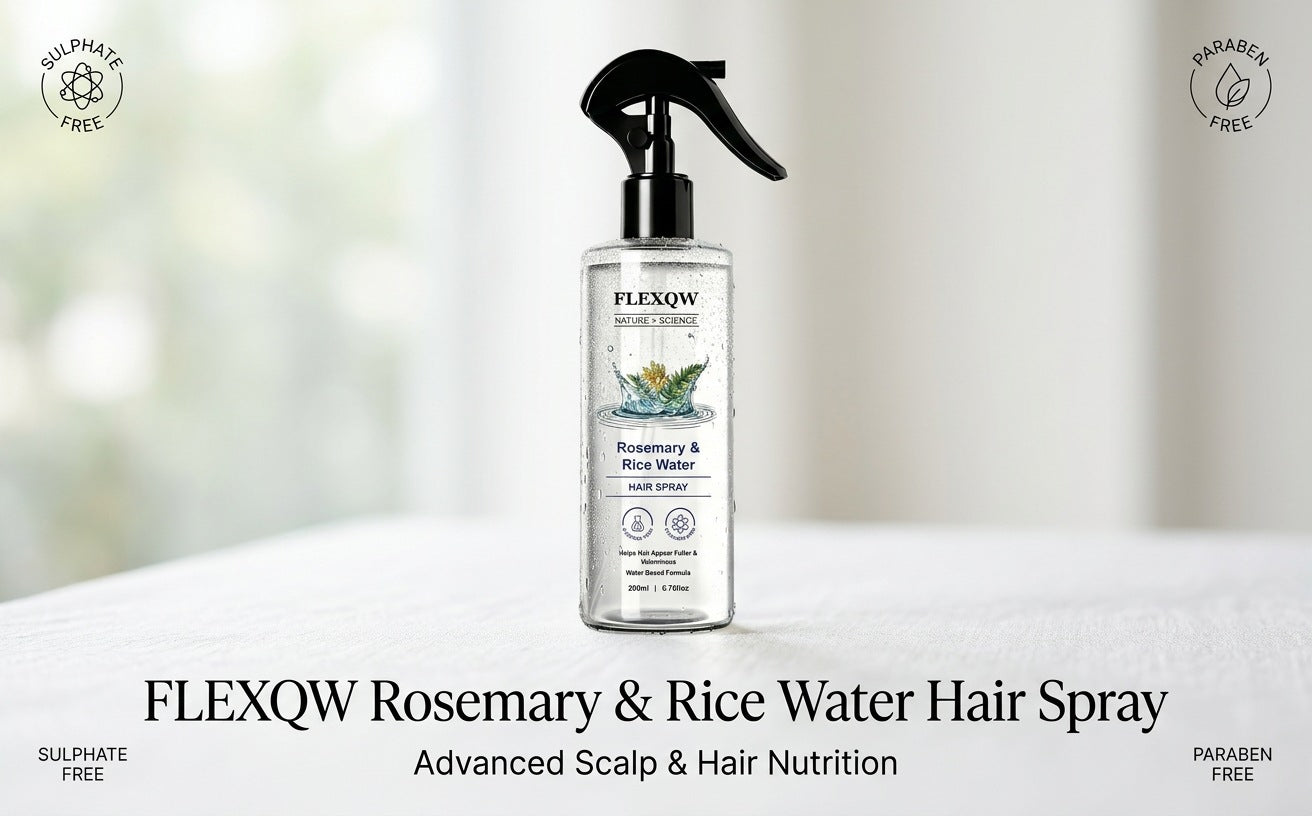 FLEXQW Rosemary & Rice Water Hair Spray – Strengthen, Volumize & Nourish