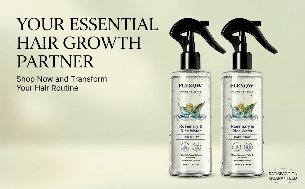 FLEXQW Rosemary & Rice Water Hair Spray – Strengthen, Volumize & Nourish