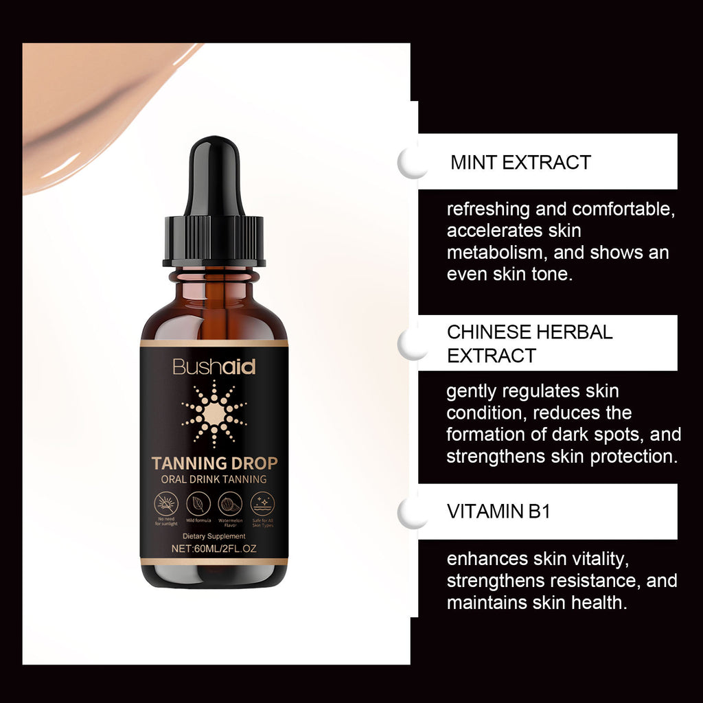 Bushaid Tanning Drop – Oral Drink Tanning Dietary Supplement | 60ml
