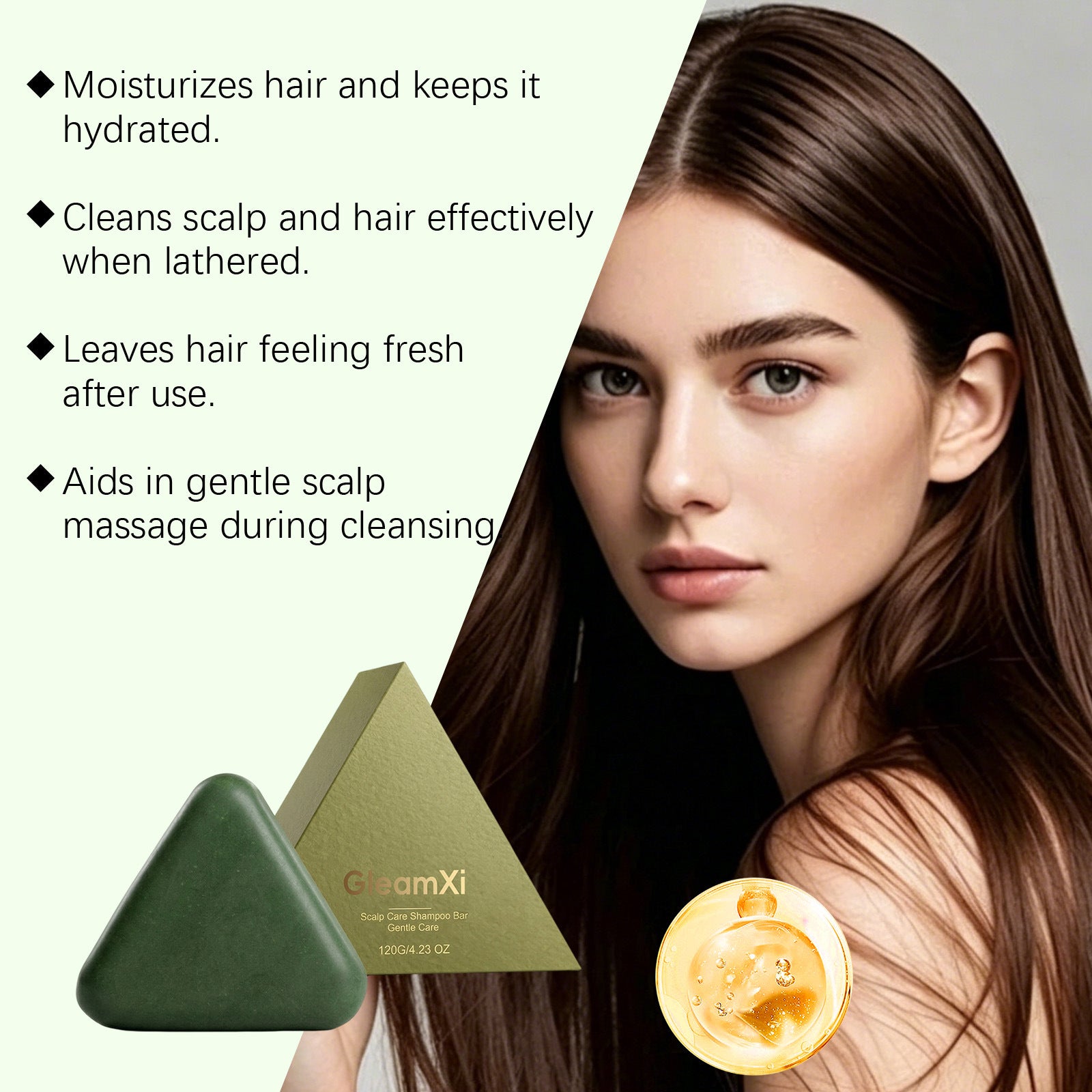 GleamXi Scalp Care Shampoo Bar – Deep Cleanse & Moisturizing Hair Care