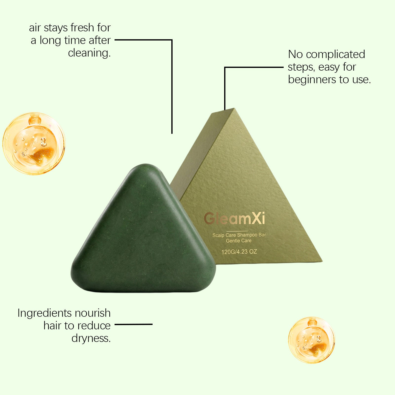 GleamXi Scalp Care Shampoo Bar – Deep Cleanse & Moisturizing Hair Care